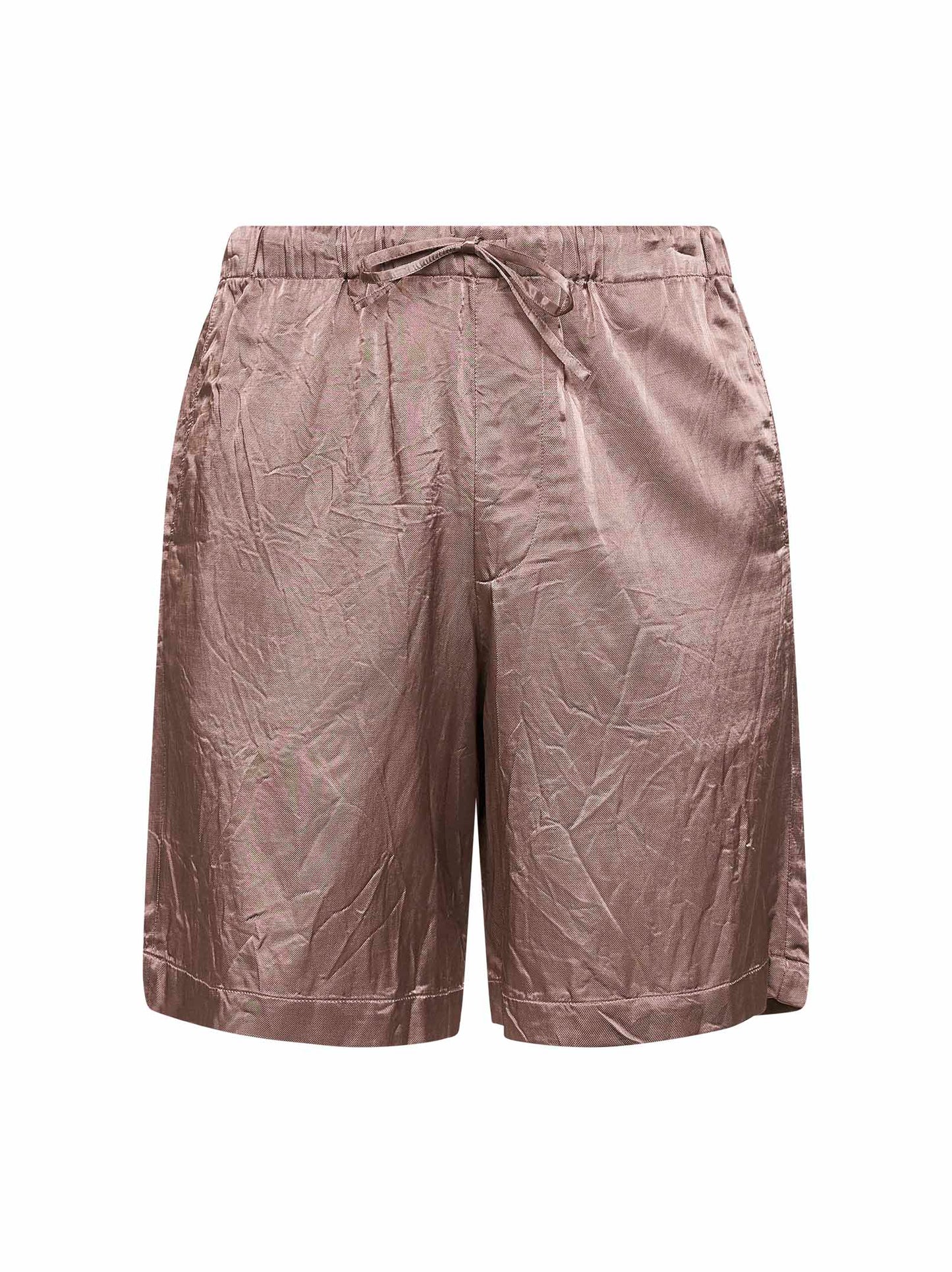 Shorts in viscosa e cotone rosa