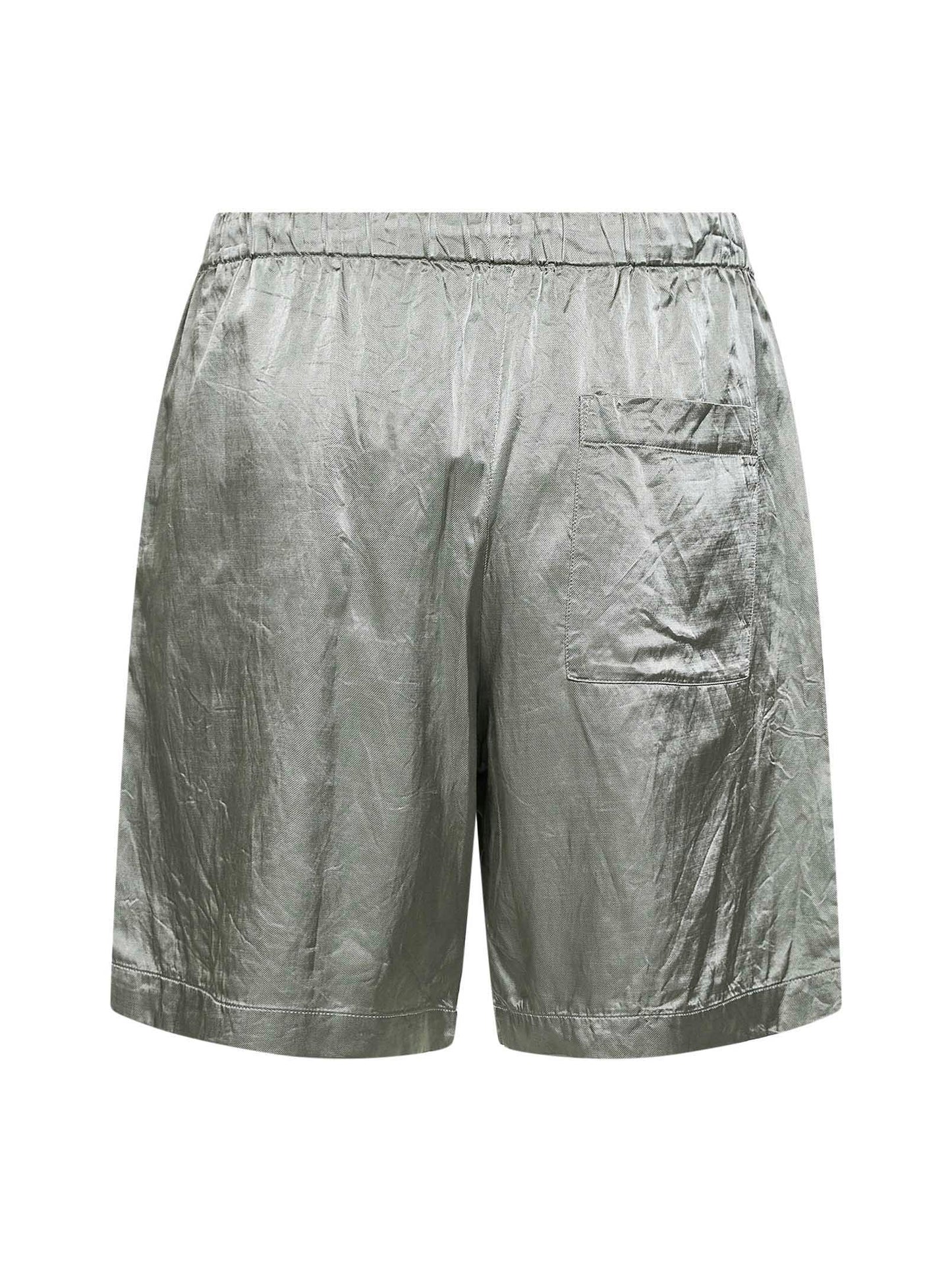 Shorts in viscosa e cotone verde menta