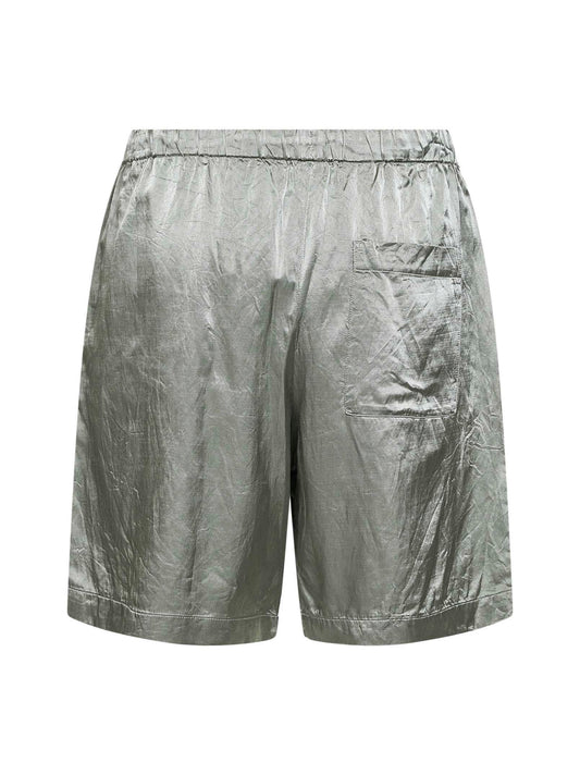 Shorts in viscosa e cotone verde menta