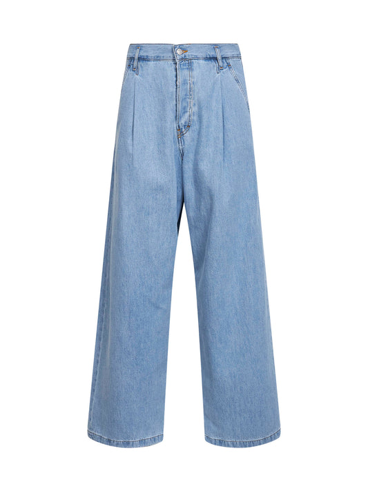 Light blue denim high-rise wide-leg jeans