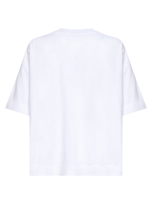 T-shirt girocollo oversize in jersey bianco