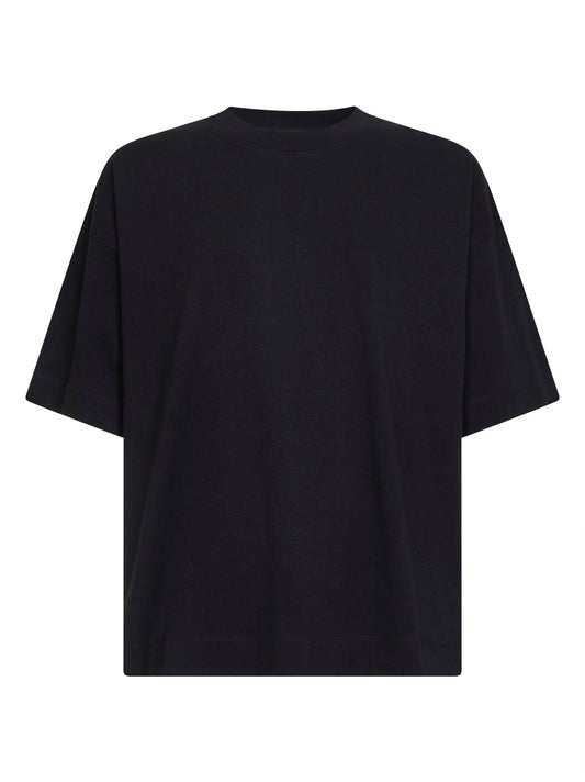 T-shirt girocollo oversize in jersey nero