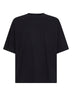 Black jersey oversized crewneck T-shirt<BR/>