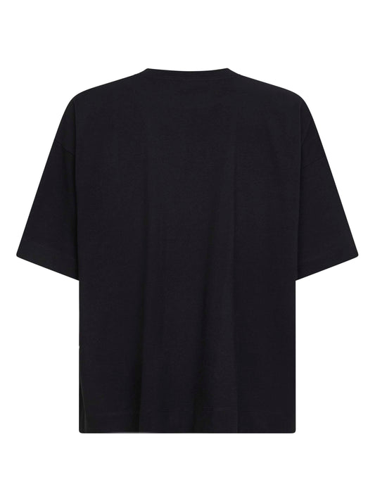 T-shirt girocollo oversize in jersey nero