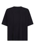 Black jersey oversized crewneck T-shirt<BR/>