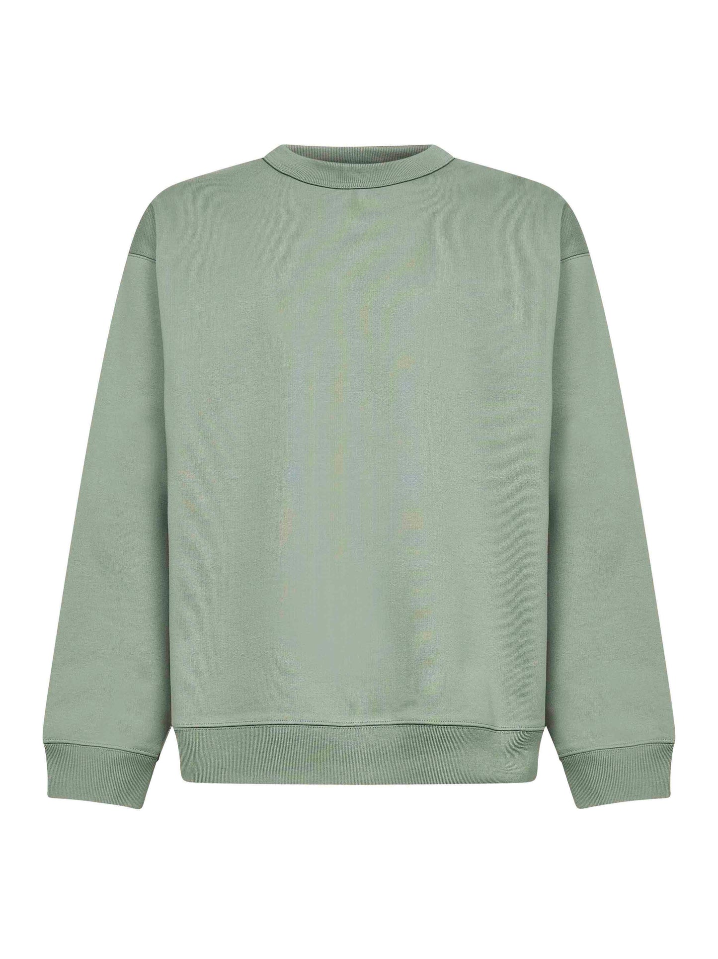 Felpa oversize in cotone verde salvia
