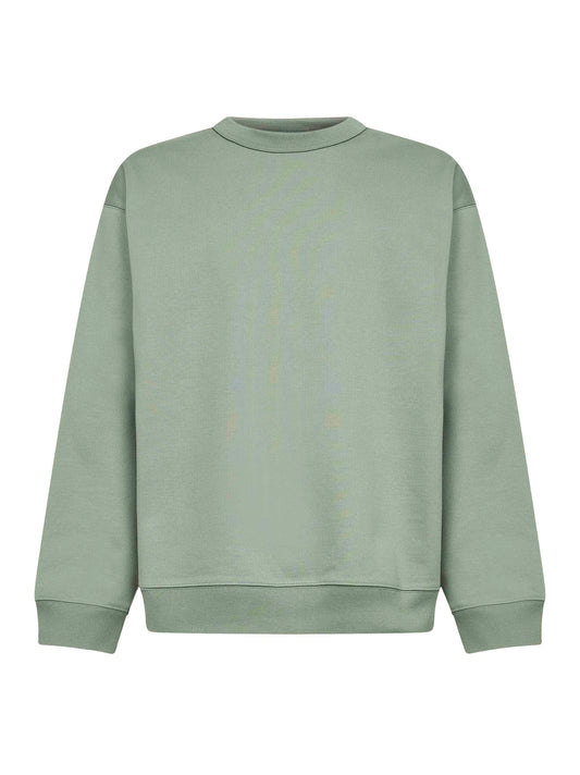 Felpa oversize in cotone verde salvia