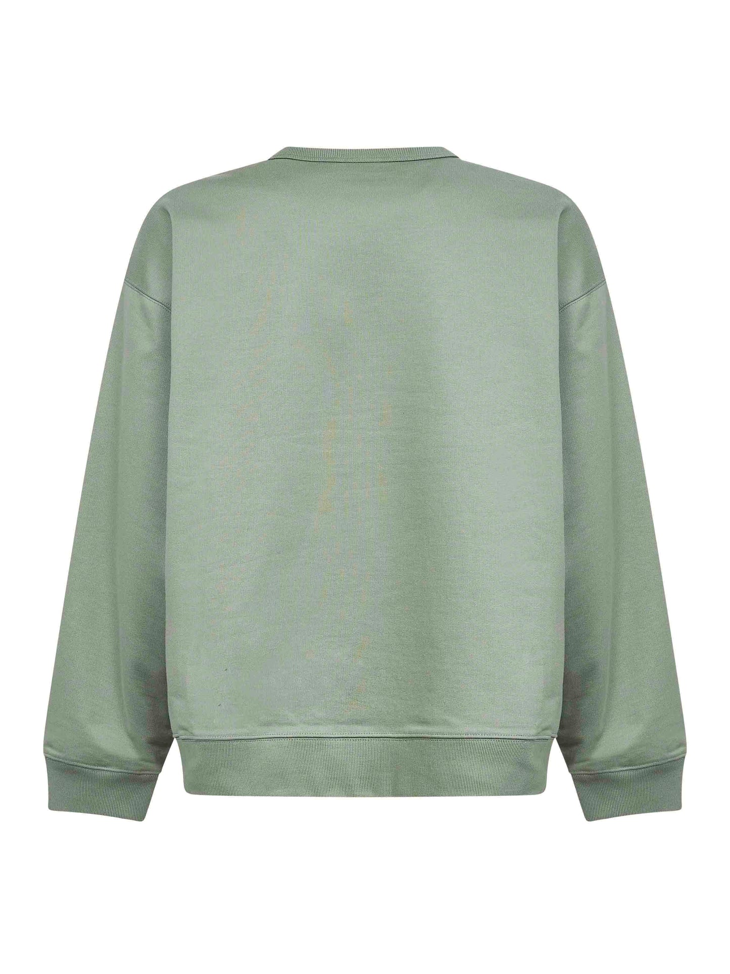 Felpa oversize in cotone verde salvia