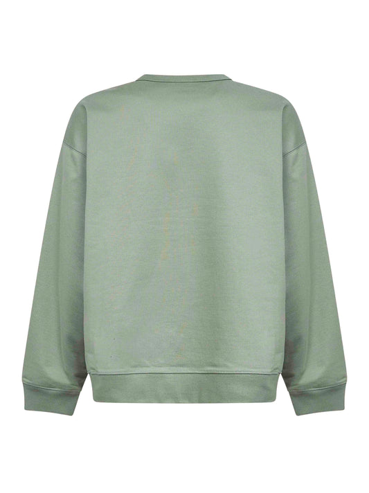Felpa oversize in cotone verde salvia
