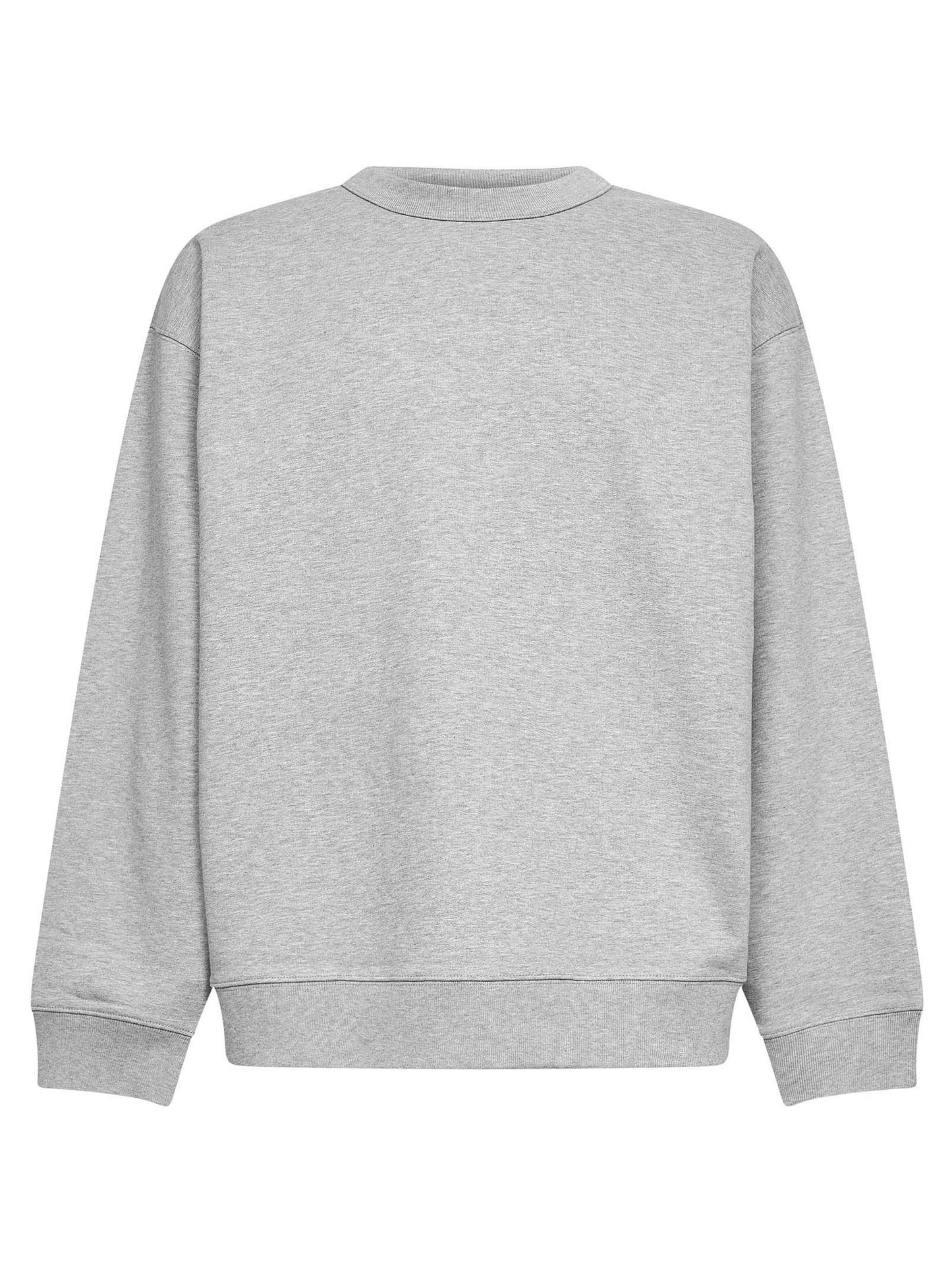 Felpa oversize in cotone grigio melange