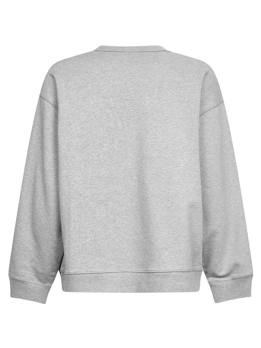 Felpa oversize in cotone grigio melange