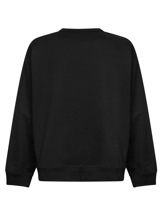 Felpa oversize in cotone nero