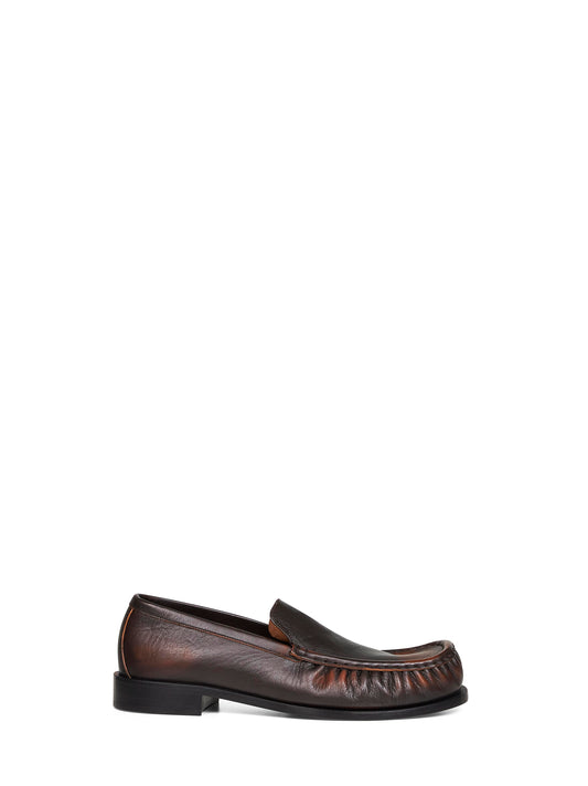 Tan calf leather loafers