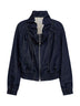 Blouson cocoon in denim di cotone indaco