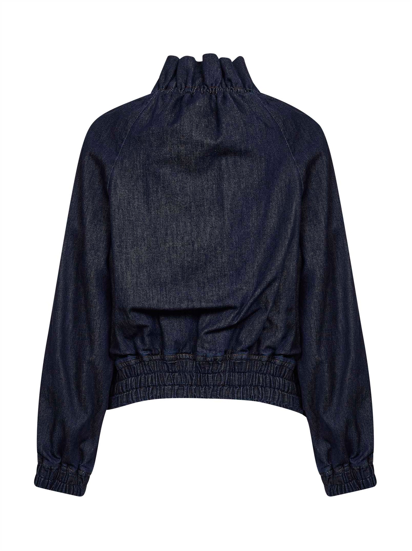 Blouson cocoon in denim di cotone indaco