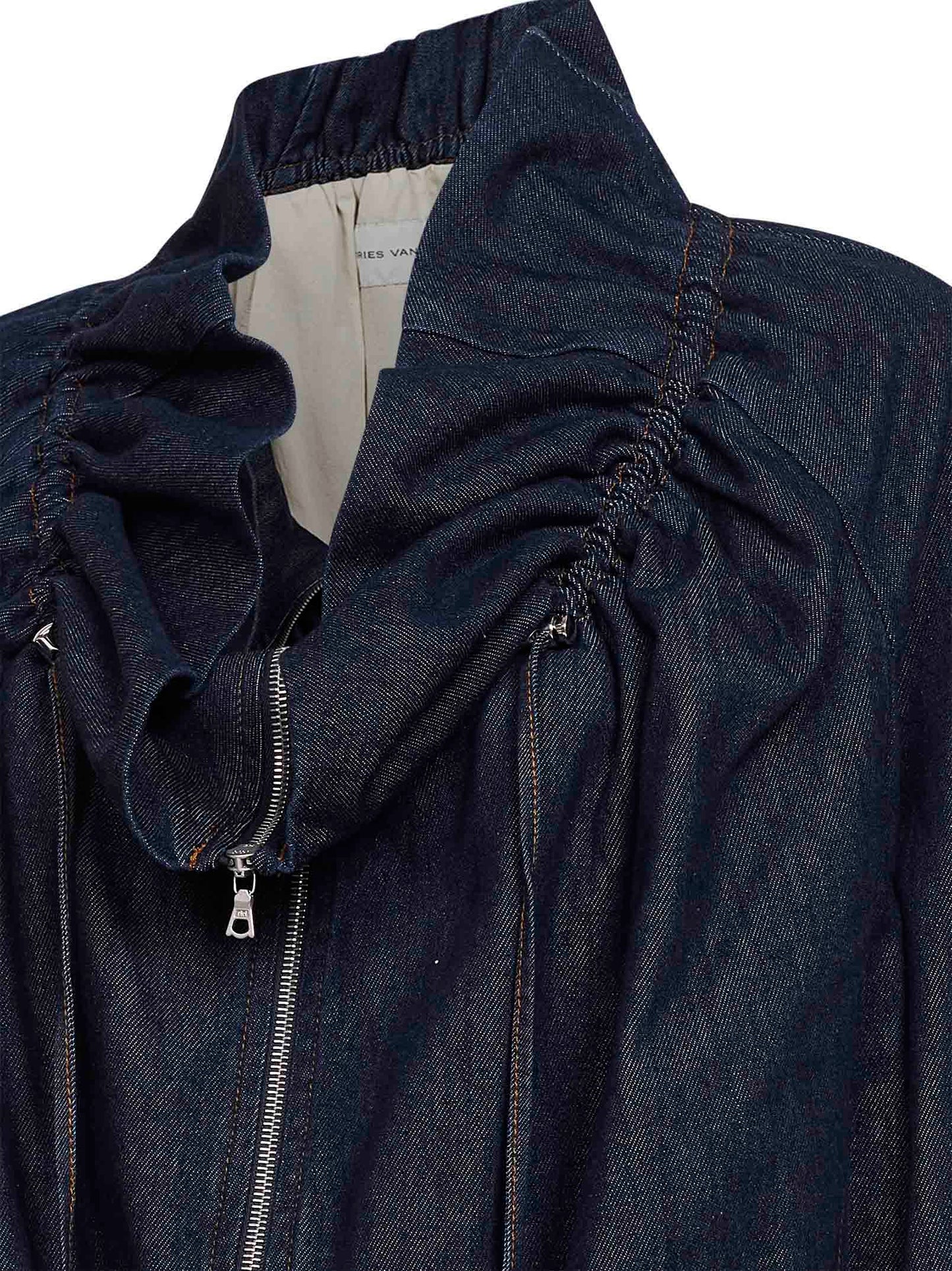 Blouson cocoon in denim di cotone indaco