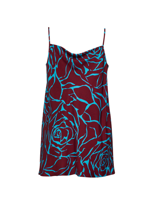 Top camisole in viscosa stampata bordeaux