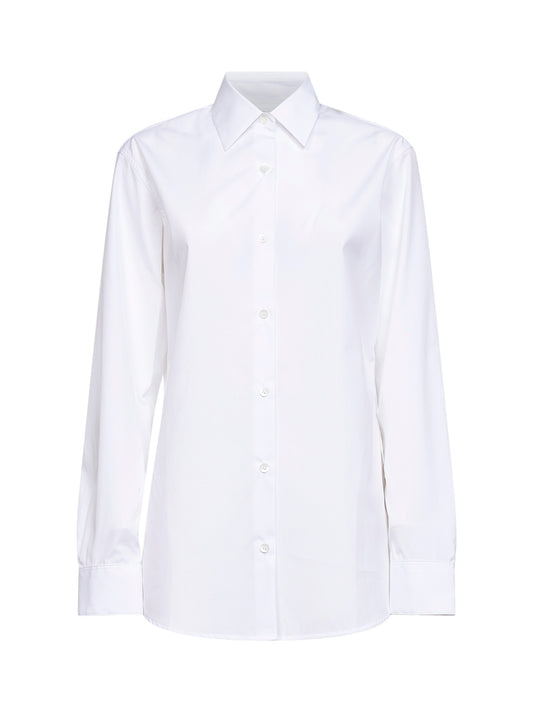 Camicia Clavelly in popeline di cotone bianco