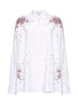 Camicia cocoon in popeline bianco con paillettes Firework