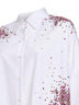 Camicia cocoon in popeline bianco con paillettes Firework