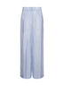 Light blue striped cupro wide-leg trousers