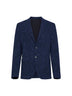 Blue Paisley-pattern seersucker jersey single-breasted jacket