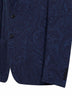 Blue Paisley-pattern seersucker jersey single-breasted jacket