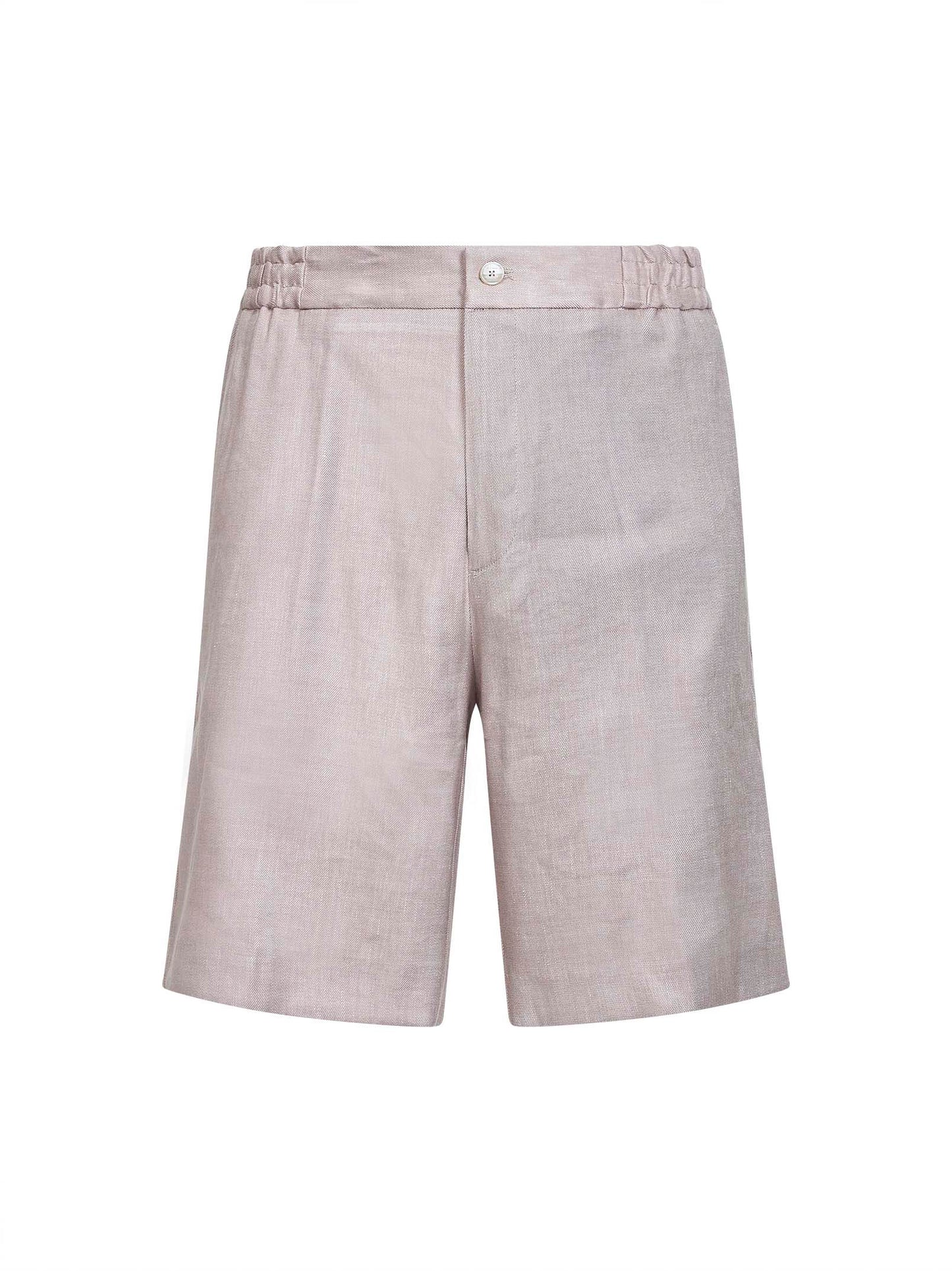 Bermuda in misto lino stretch beige<BR/>