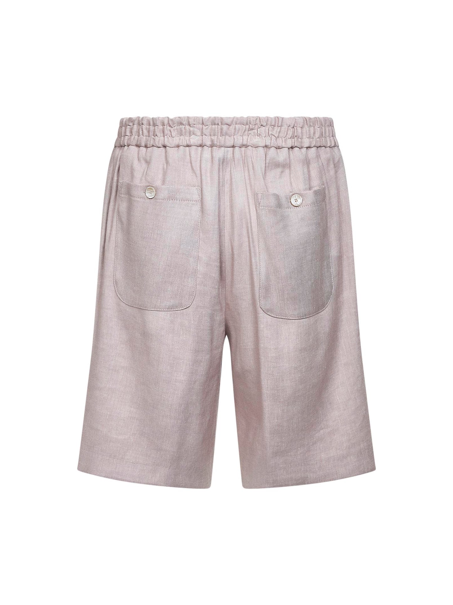Bermuda in misto lino stretch beige<BR/>