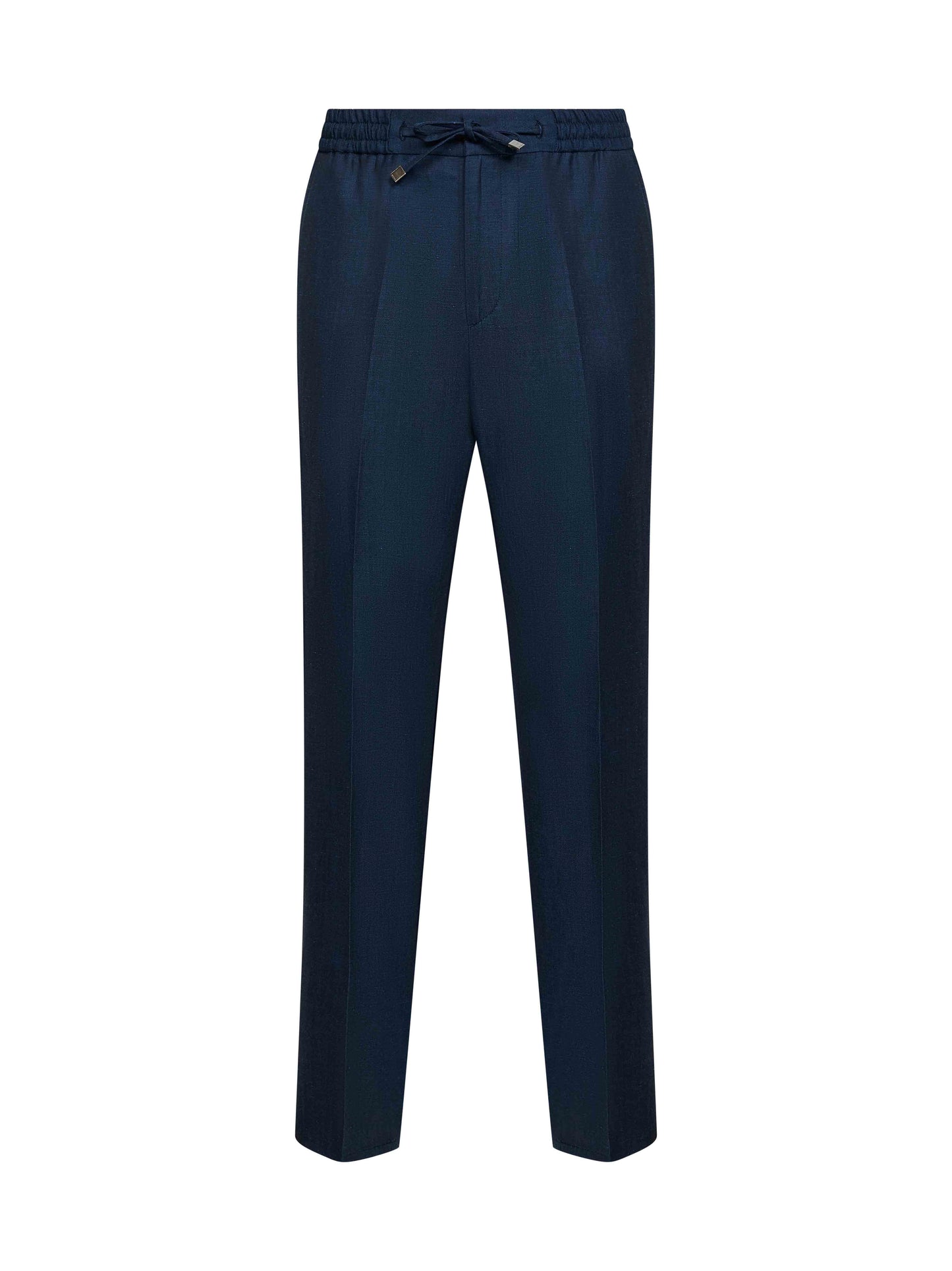 Pantaloni jogger in lana e lino blu