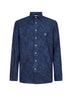 Camicia con logo in denim blu con motivo Paisley ramage