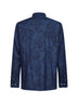 Camicia con logo in denim blu con motivo Paisley ramage