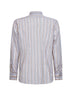 Beige striped cotton shirt with Pegaso embroidery