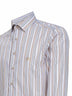 Beige striped cotton shirt with Pegaso embroidery