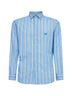 Light blue striped cotton shirt with Pegaso embroidery