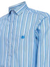 Light blue striped cotton shirt with Pegaso embroidery