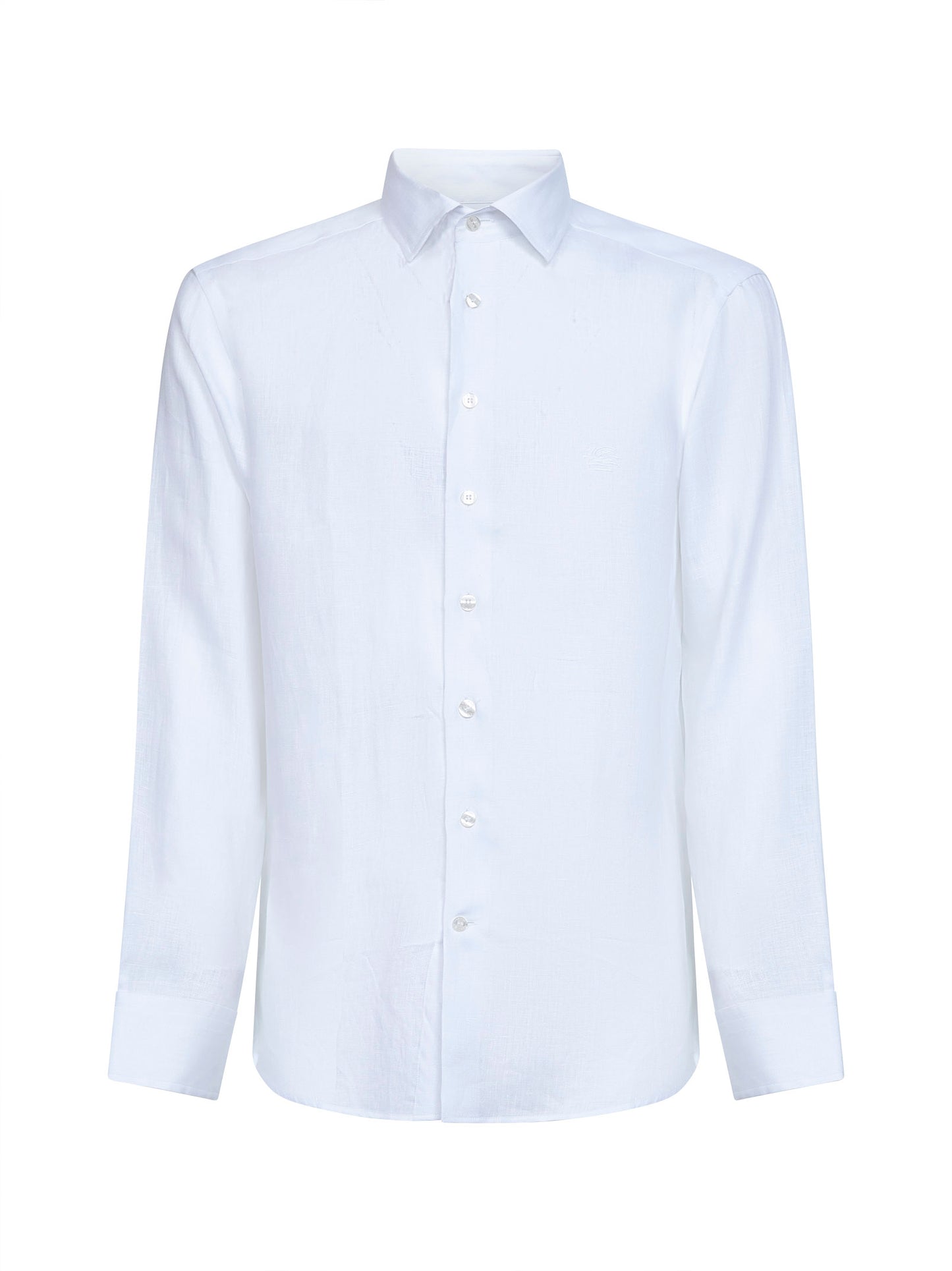 White linen shirt with Pegaso embroidery