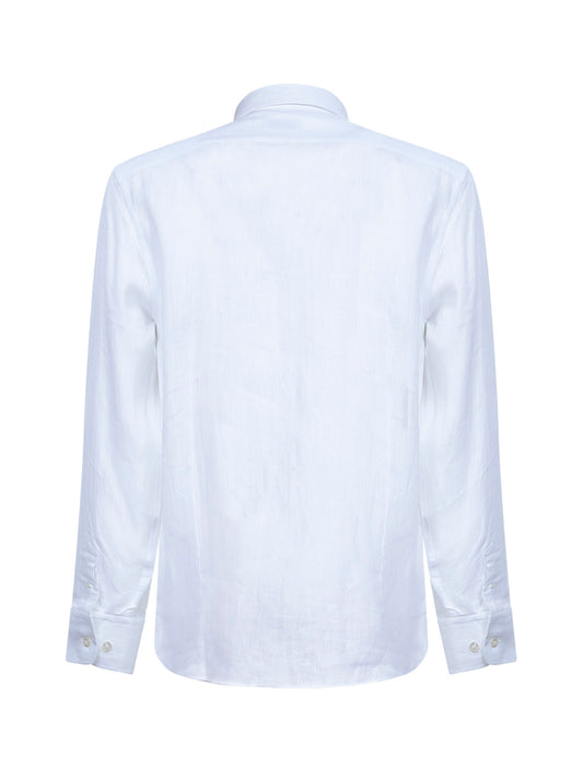White linen shirt with Pegaso embroidery