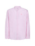 Pink striped seersucker cotton logo shirt