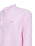 Pink striped seersucker cotton logo shirt