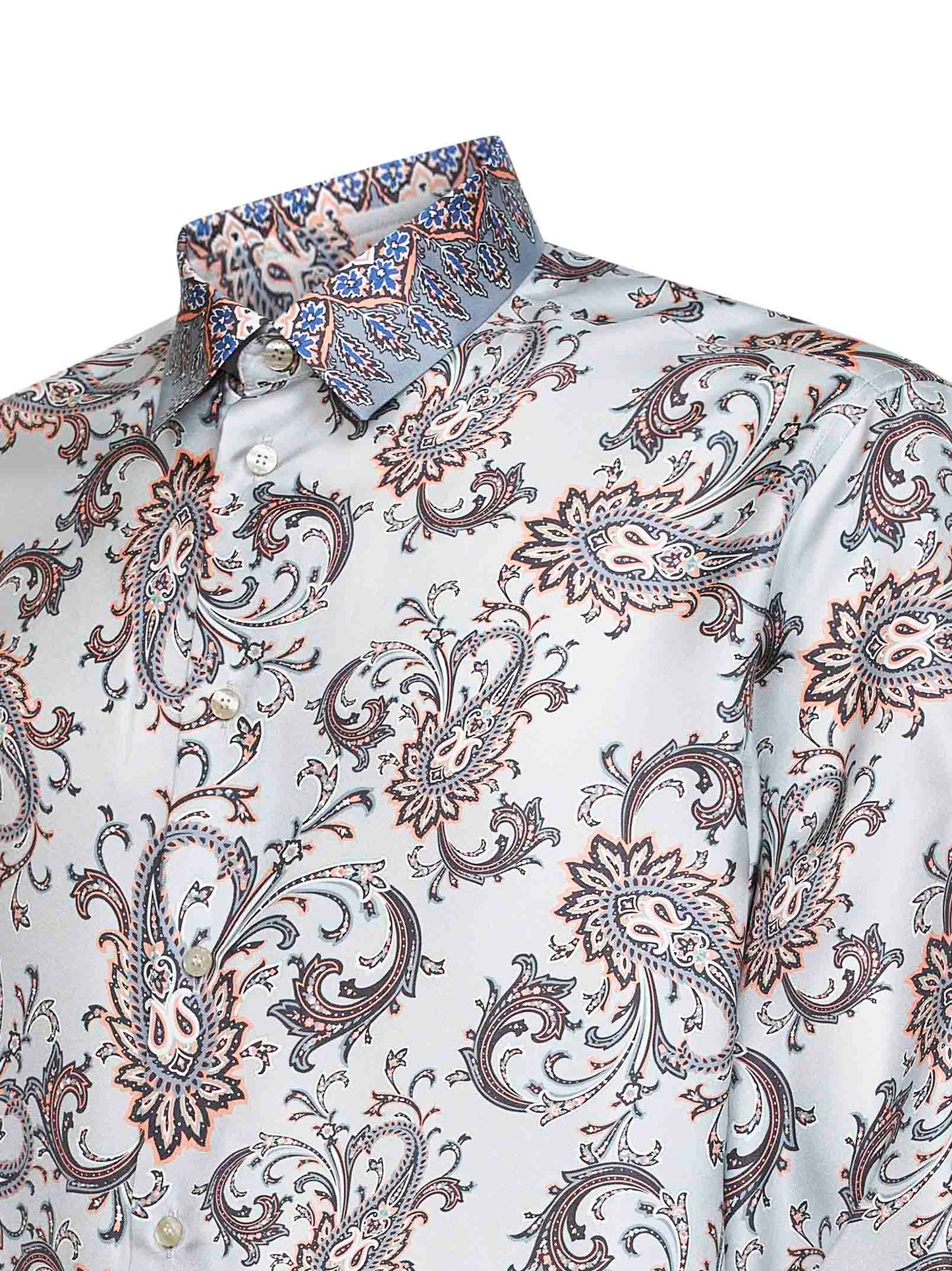 Silk twil Paisley ramage-print shirt