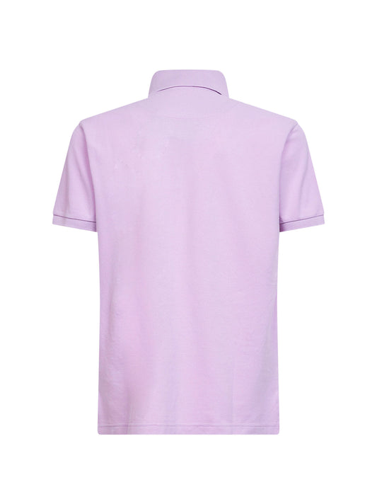 Lilac cotton pique polo shirt with Pegaso embroidery