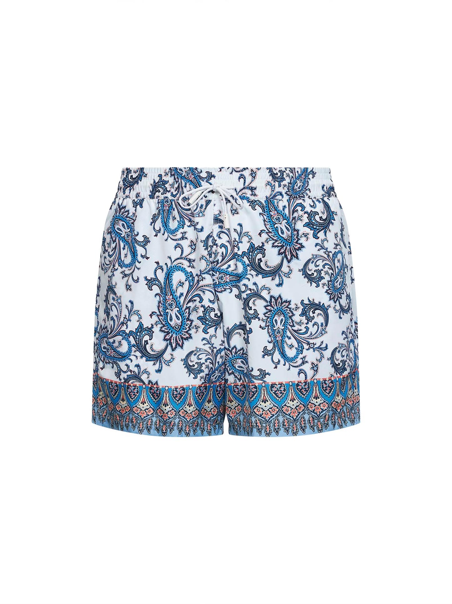 Powder blue Paisley ramage-printed swim shorts