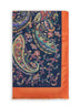 Blue cashmere blend Paisley-pattern scarf