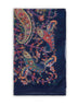 Sciarpa in misto cashmere blu con motivo Paisley