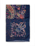 Sciarpa in misto cashmere blu con motivo Paisley
