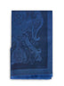 Sciarpa in misto cotone jacquard blu con motivo Paisley