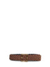 Two-tone woven suede and leather reversible belt