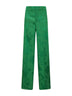 Green floral jacquard viscose blend wide-leg trousers