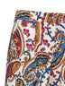Shorts in cotone stretch bianco con motivo Paisley floreale